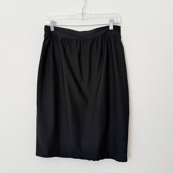 [SPANX] Black Elastic Waist Slimming Stretch Pencil Skirt Work Career Sz Large L - Picture 1 of 9